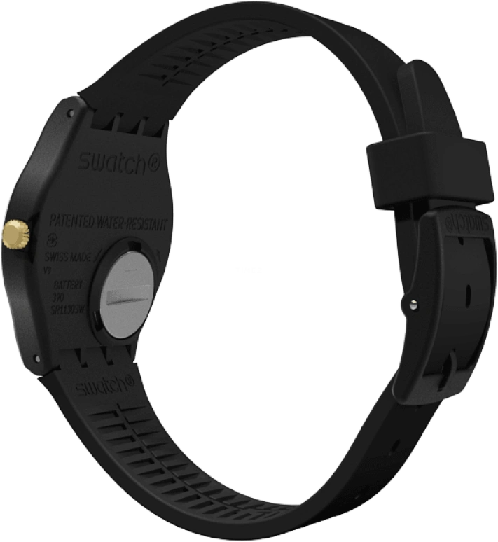 Swatch,Originals 34mm,34mm,Plastic,Black,Quartz,Round,GB274