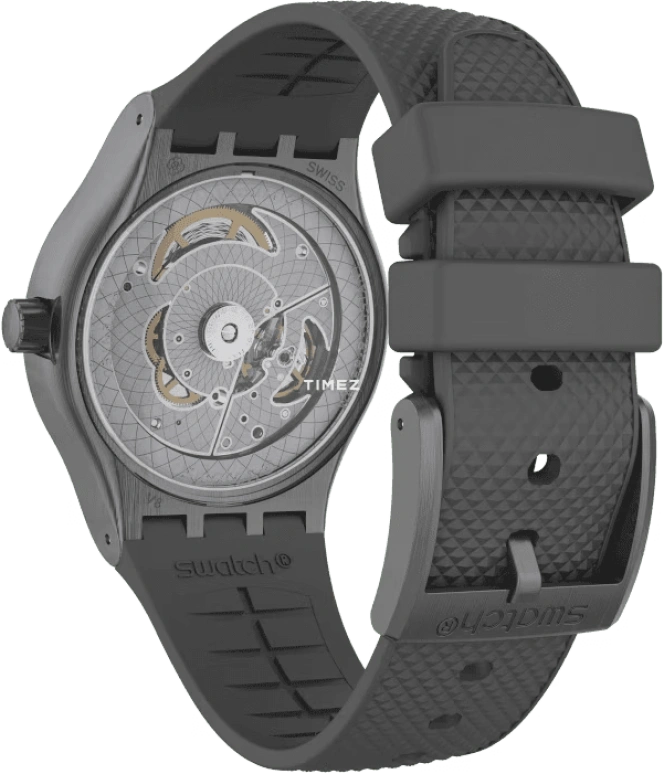 Swatch,IRONY 42mm,42mm,Stainless Steel,Grey,Automatic,Day,Tonneau,YIM401