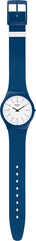 Swatch,SKIN 34mm,34mm,Plastic,White,Quartz,Tonneau,Blue,SFN124