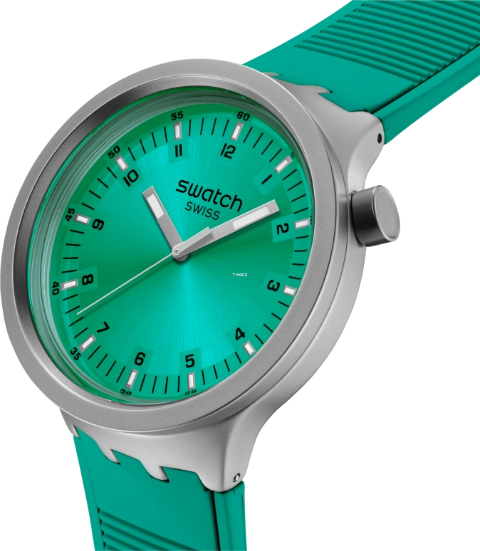 Swatch,THE BOLD 47mm,47mm,Stainless Steel,Blue,Green,Quartz,Sapphire,Crystal Glass,Round,SB07S100