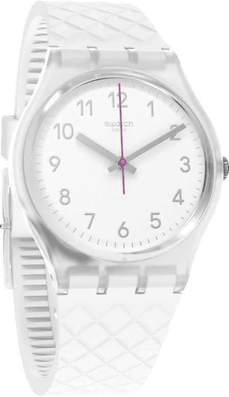 Swatch,Originals 34mm,34mm,Plastic,White,Quartz,Baton,GE286