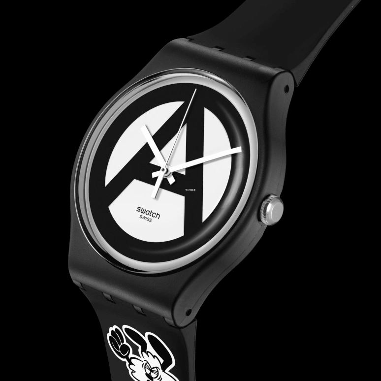 Swatch,Originals 41mm,41mm,Bio-sourced,Black,White,Quartz,Round,Black,SO29Z138