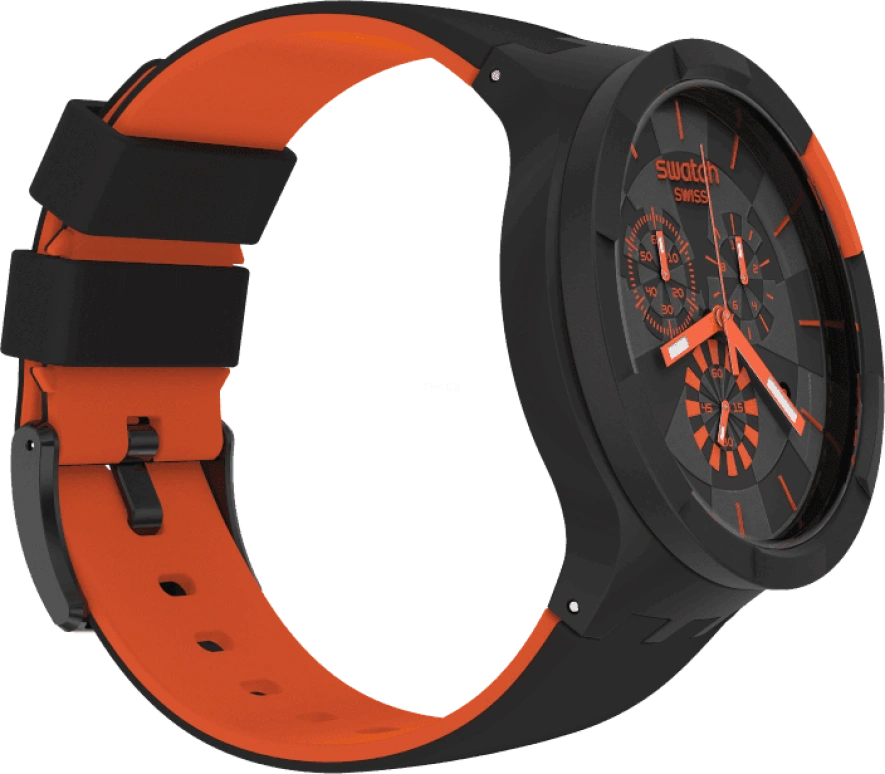 Swatch,THE BOLD 47mm,47mm,Plastic,Black,Sapphire,Crystal Glass,SB02B402
