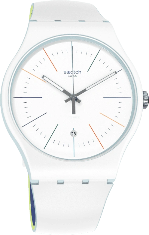 Swatch,Originals 41mm,41mm,Plastic,White,SUOS404