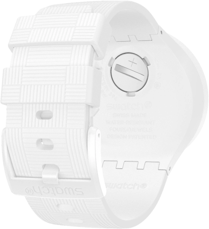Swatch,THE BOLD 47mm,47mm,Plastic,White,Sapphire,Crystal Glass,SB02W400