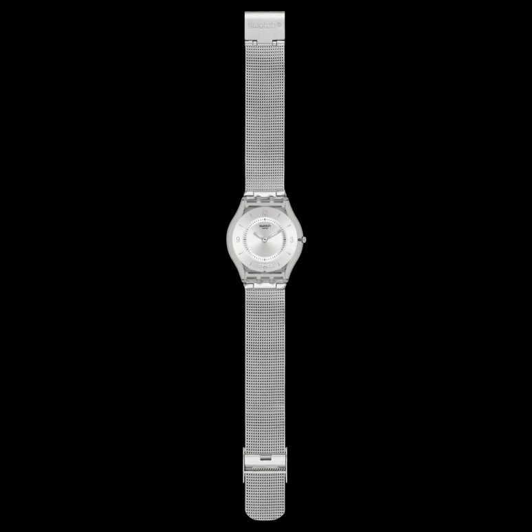 Swatch,Other 34mm,34mm,Bio-sourced,Silver,Grey,Quartz,Sapphire,Crystal Glass,Round,SS08M100M