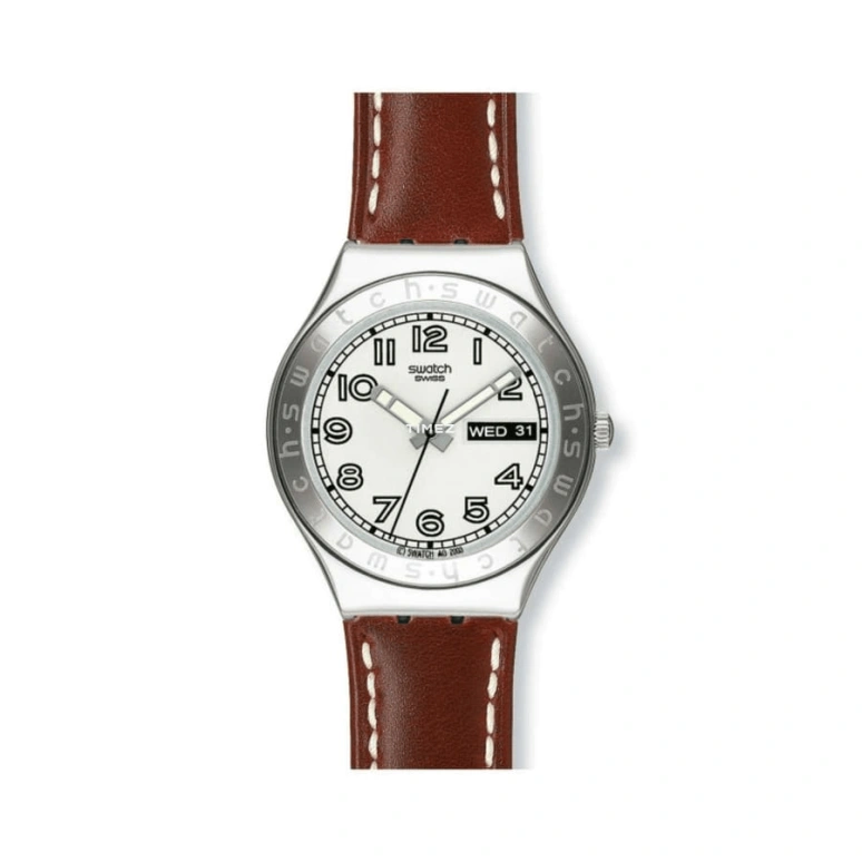 Swatch,IRONY 37.40mm,37.40mm,Stainless Steel,White,Quartz,Date,Day,YGS732