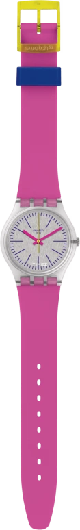 Swatch,Originals 34mm,34mm,Plastic,Grey,Quartz,Tonneau,Transparent,GE256