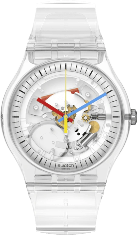 Swatch,CLEAR 41mm,41mm,Bioceramic,Open,SO29K100