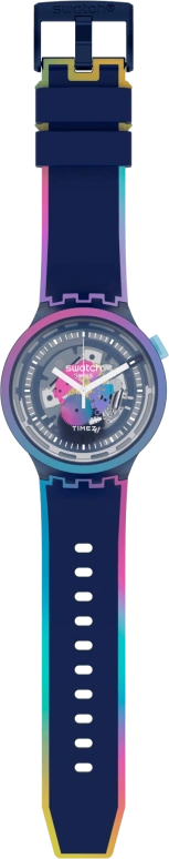 Swatch,Other 47mm,47mm,Plastic,Transparent,Quartz,Round,Blue,SO27N112