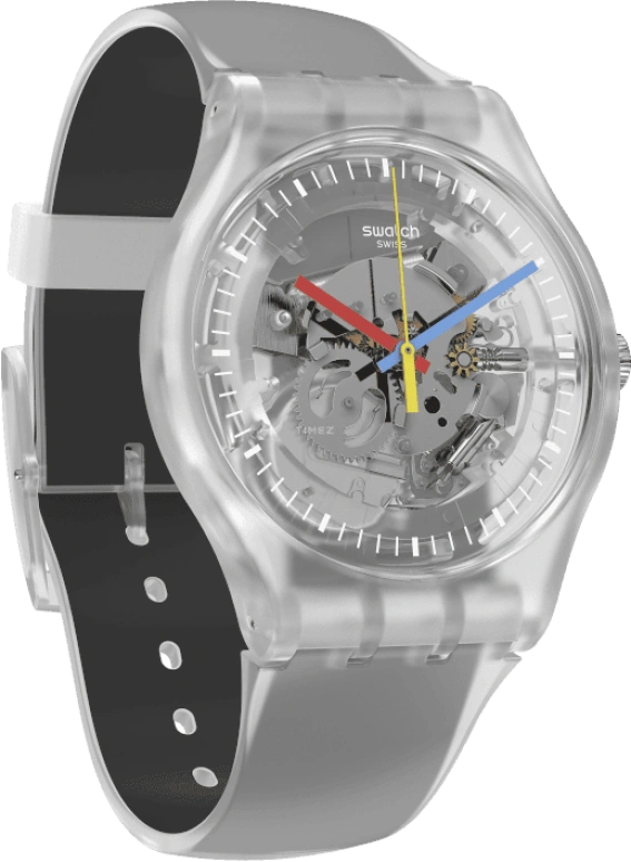 Swatch,Originals 41mm,41mm,Plastic,Skeleton,Quartz,Round,Transparent,SUOK157