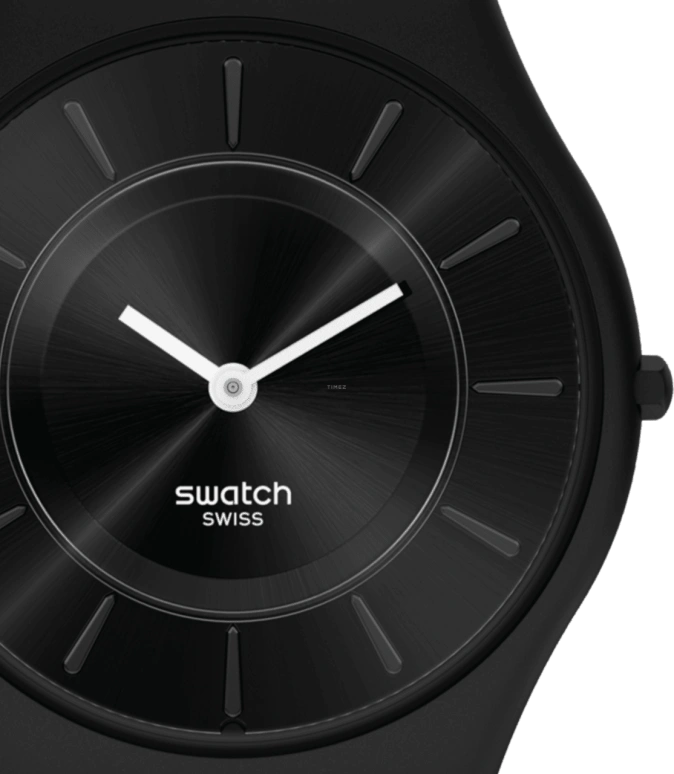 Swatch,SKIN 34mm,34mm,Bioceramic,Black,Quartz,Round,SS08B100