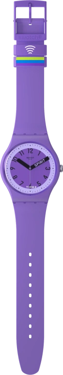 Swatch,Other 41mm,41mm,Bio-sourced,Purple,Quartz,Sapphire,Crystal Glass,Round,SO29V100,SO29V100-5300