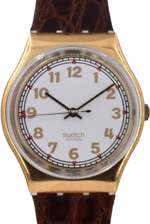 Swatch,Other 33mm,33mm,Plastic,White,Quartz,Sapphire,Crystal Glass,Oval,GX111