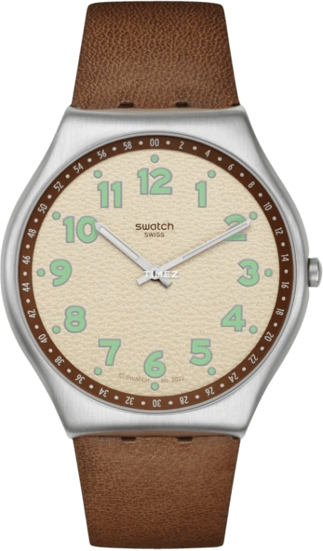 Swatch,Other 42mm,42mm,Stainless Steel,Cream,Quartz,Sapphire,Crystal Glass,Round,SS07S135