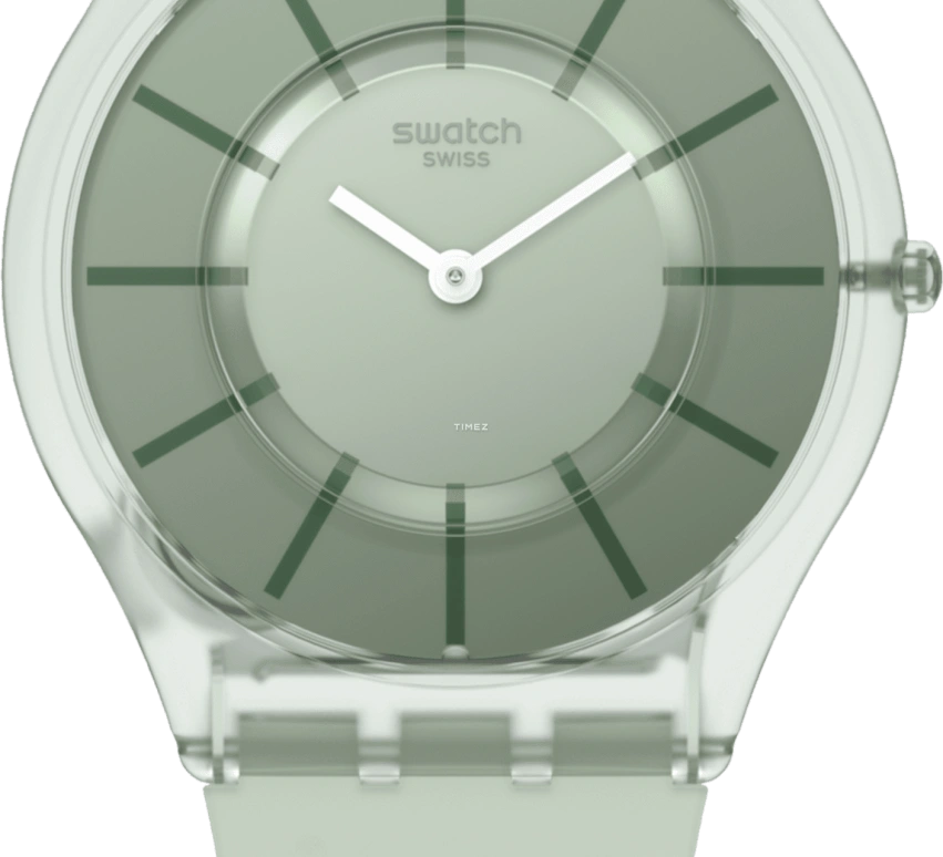 Swatch,Other 34mm,34mm,Bio-sourced,Green,Quartz,Sapphire,Crystal Glass,Round,SS08G103,SS08G103-S14