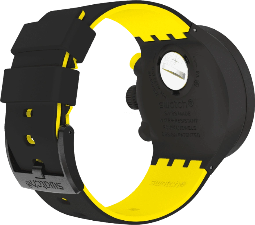 Swatch,THE BOLD 47mm,47mm,Plastic,Black,Sapphire,Crystal Glass,Closed,SB02B403