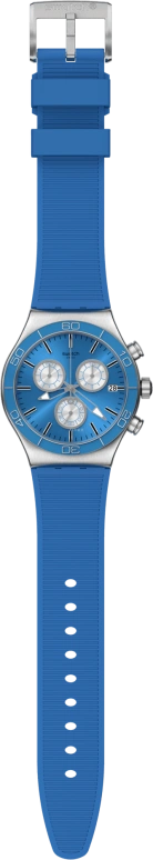 Swatch,IRONY 43mm,43mm,Stainless Steel,Black,Silver,Blue,Minutes,YVS485