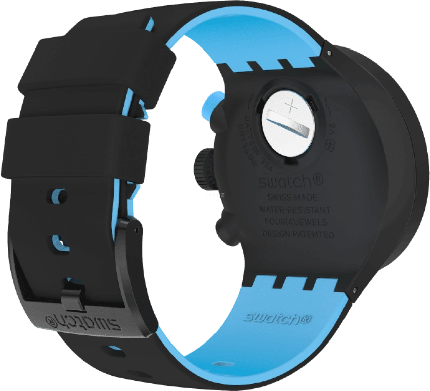 Swatch,THE BOLD 47mm,47mm,Plastic,Black,Sapphire,Crystal Glass,Closed,SB02B401