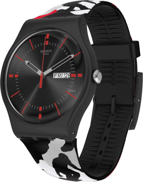Swatch,Originals 41mm,41mm,Plastic,Black,SUOB714C
