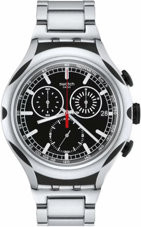 Swatch,Other 45mm,45mm,Aluminium,Black,Quartz,Chronograph,Day,YYS4000AG