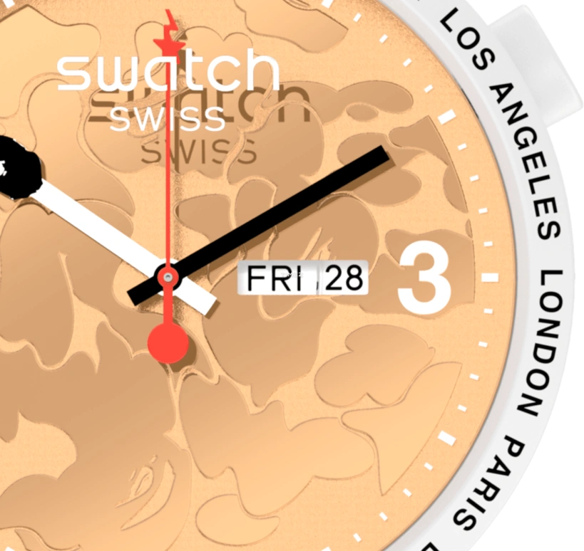 Swatch,THE BOLD 47mm,47mm,Plastic,Champagne,Quartz,Date,Day,SO27Z710