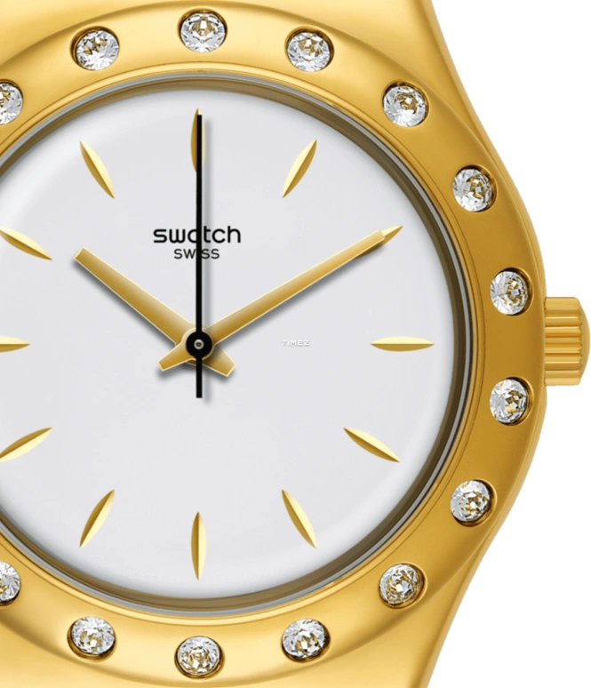 Swatch,IRONY 33mm,33mm,Stainless Steel,White,Quartz,Tonneau,Gold,YLG137
