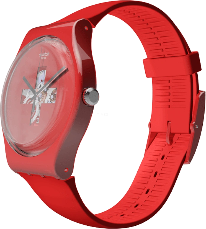 Swatch,Originals 41mm,41mm,Plastic,Red,SUOR106