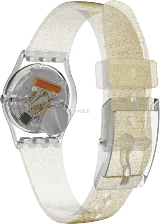 Swatch,Originals 25mm,25mm,Plastic,Gold,Quartz,Tonneau,Transparent,LK382