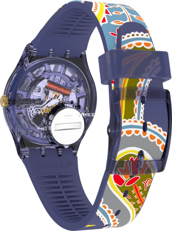 Swatch,Originals 34mm,34mm,Plastic,Blue,Quartz,Round,GN263