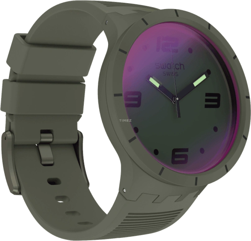 Swatch,THE BOLD 47mm,47mm,Plastic,Green,Sapphire,Crystal Glass,SO27M105