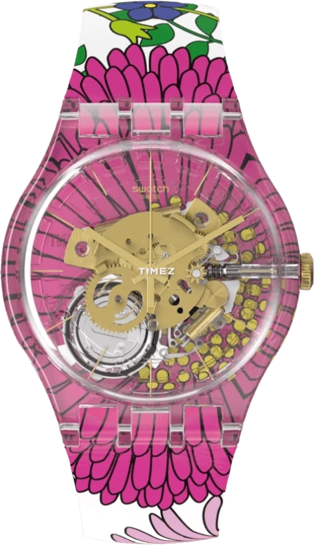 Swatch,Originals 41mm,41mm,Plastic,Transparent,Quartz,Tonneau,SUOK147,SUOK147-006