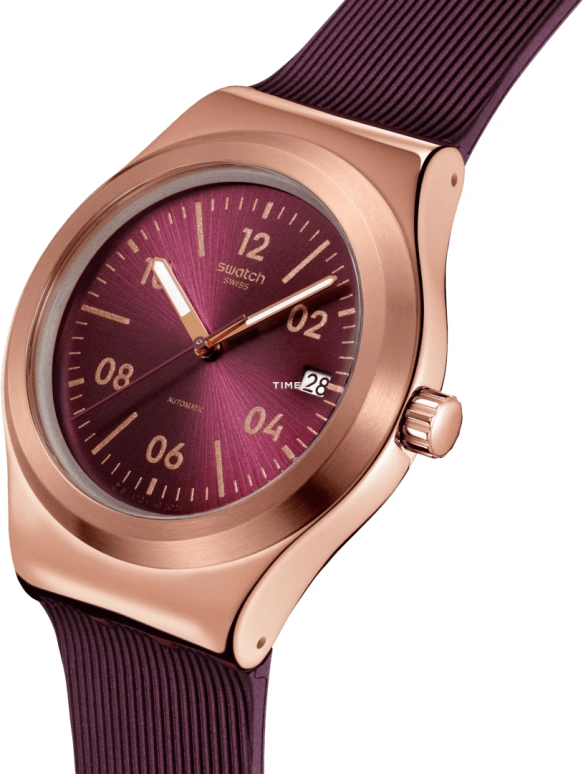 Swatch,IRONY 42mm,42mm,Stainless Steel,Wine Red,Automatic,Day,90hours,YIG401