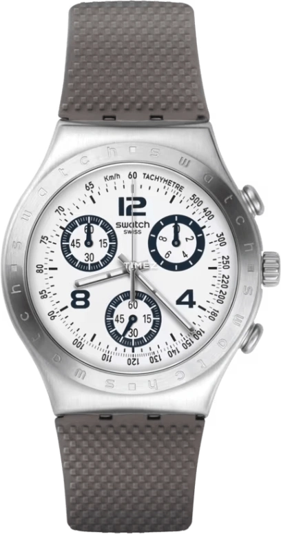 Swatch,IRONY 40mm,40mm,Stainless Steel,White,Quartz,Chronograph,Tonneau,YCS113C
