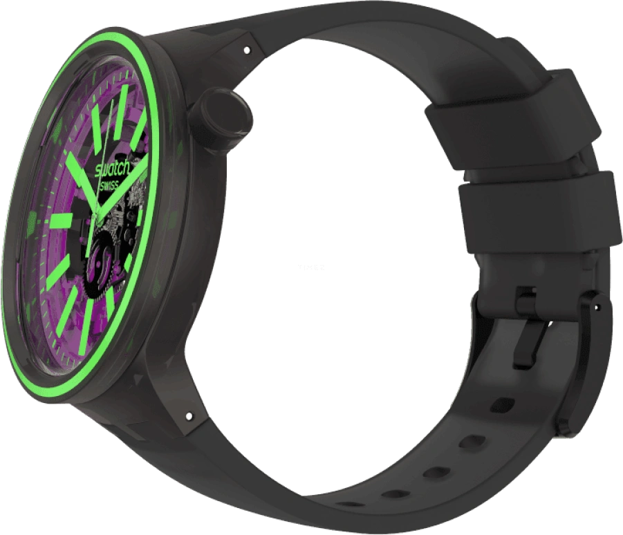 Swatch,THE BOLD 47mm,47mm,Plastic,Purple,SO27B113
