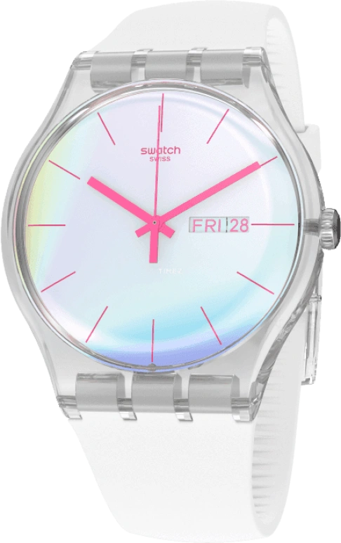 Swatch,Originals 41mm,41mm,Plastic,Blue,Pink,Sapphire,Crystal Glass,SUOK713