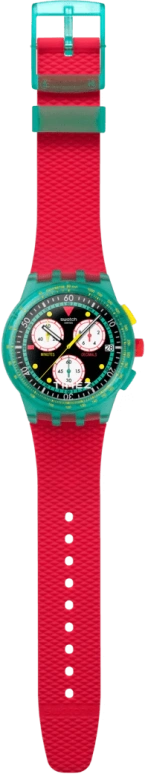 Swatch,NEON 42mm,42mm,Composite,Black,Quartz,Chronograph,Day,SUSG409