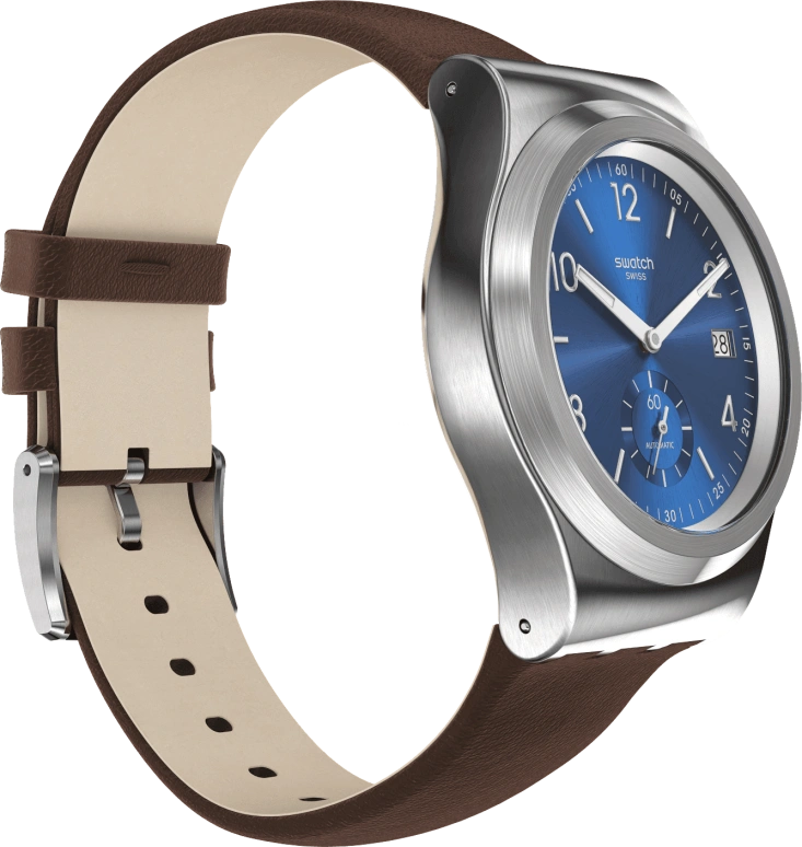 Swatch,IRONY 42mm,42mm,Stainless Steel,Blue,Open,SY23S410