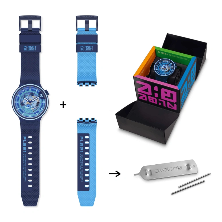 Swatch,Other 47mm,47mm,Sapphire,Crystal Glass,SB01N101