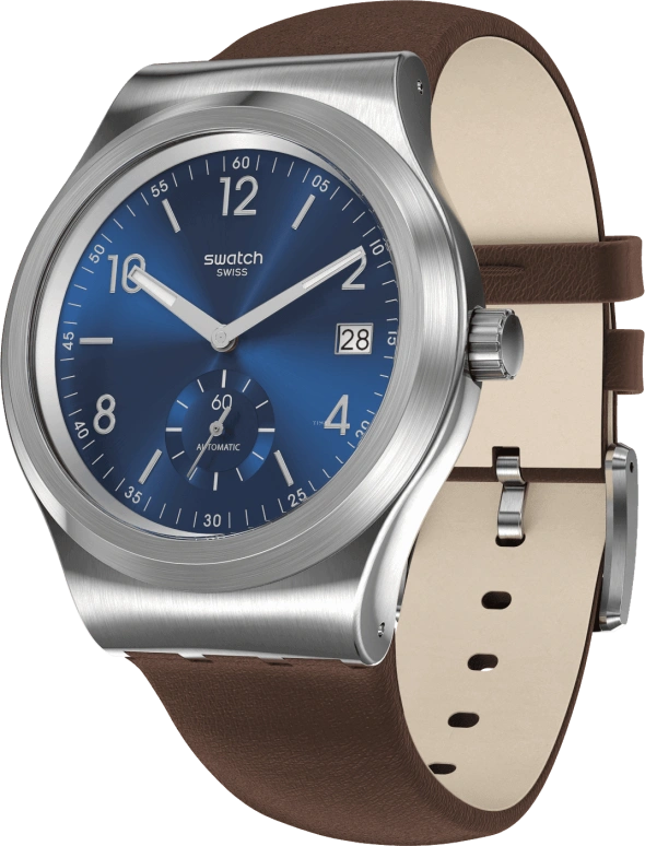 Swatch,IRONY 42mm,42mm,Stainless Steel,Blue,Open,SY23S410