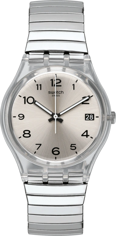 Swatch,Originals 34mm,34mm,Plastic,Silver,Round,GM416