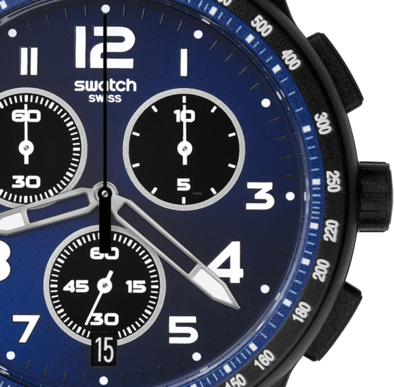 Swatch,IRONY 42mm,42mm,Plastic,Blue,SUSB402