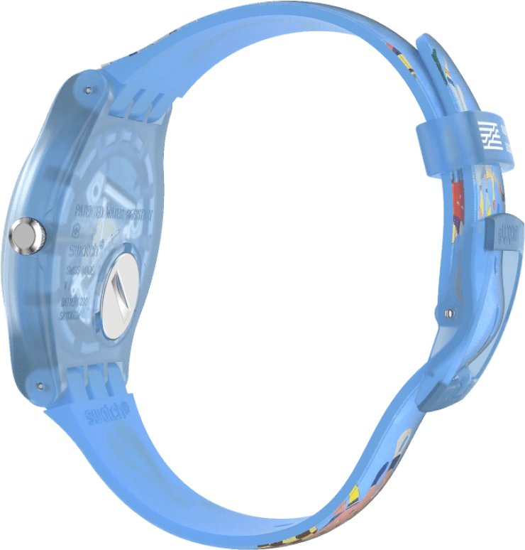 Swatch,Originals 41mm,41mm,Plastic,Blue,Quartz,Sapphire,Crystal Glass,Round,SUOZ342
