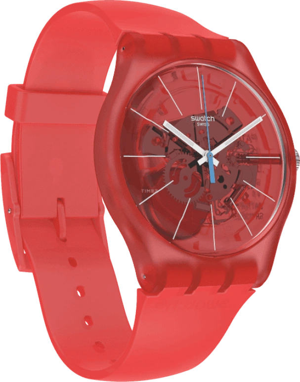 Swatch,Originals 41mm,41mm,Plastic,Red,SUOO105