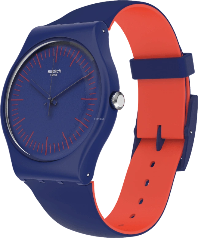 Swatch,Originals 41mm,41mm,Plastic,Blue,Sapphire,Crystal Glass,SUON146