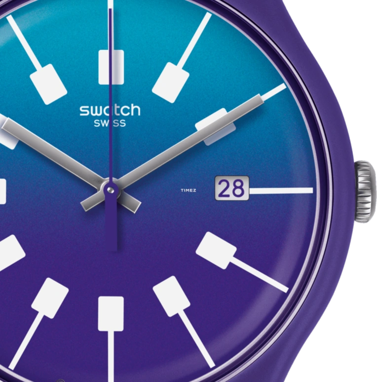 Swatch,Originals 41mm,41mm,Plastic,Blue,Purple,Quartz,Day,Round,SUOV400