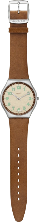 Swatch,Other 42mm,42mm,Stainless Steel,Cream,Quartz,Sapphire,Crystal Glass,Round,SS07S135