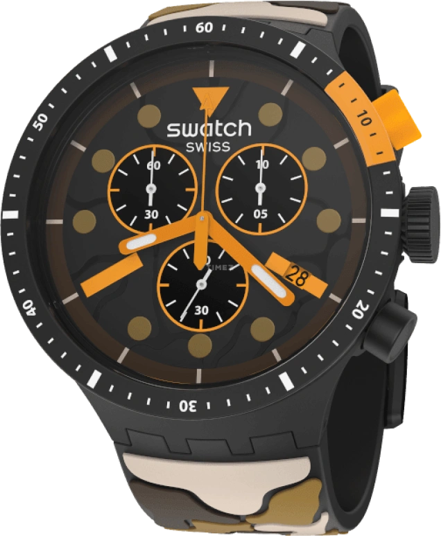 Swatch,THE BOLD 47mm,47mm,Plastic,Black,SB02B410