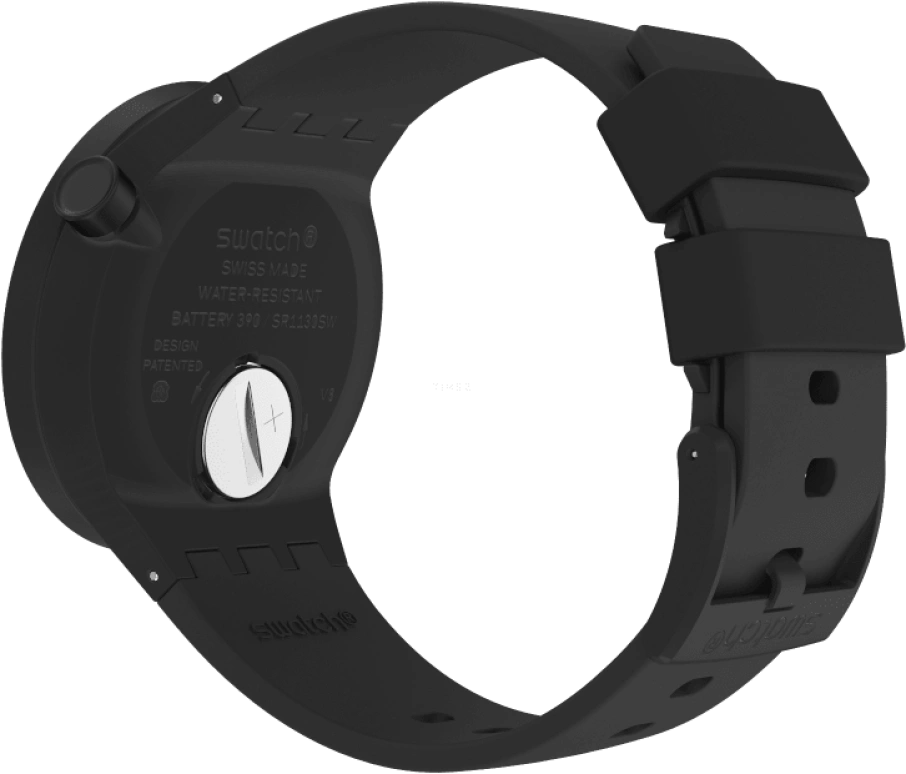 Swatch,Other 47mm,47mm,Bioceramic,Black,Skeleton,Quartz,Sapphire,Crystal Glass,Round,SB03B100