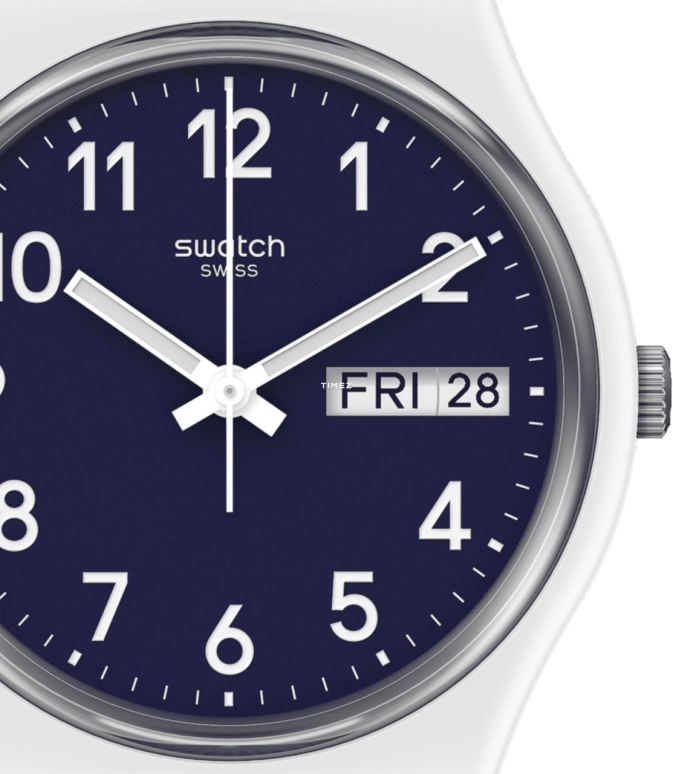 Swatch,Originals 34mm,34mm,Plastic,Blue,Quartz,Date,Day,GW715